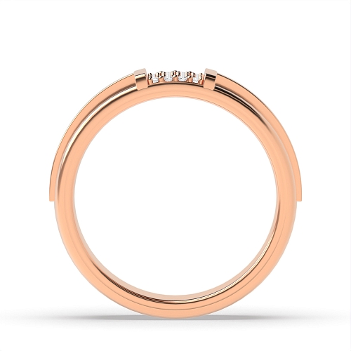 Pave Setting Round Rose Gold Myst Unique Men's Wedding Bands Diamond Rings