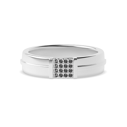 Pave Setting Round Myst Black Diamond Rings