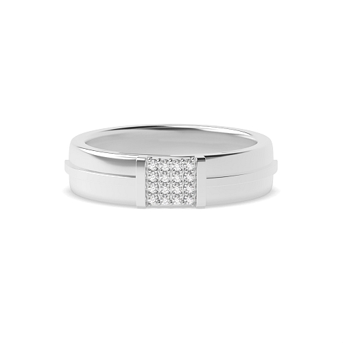 Pave Setting Round Myst Unique Men's Wedding Bands Diamond Rings