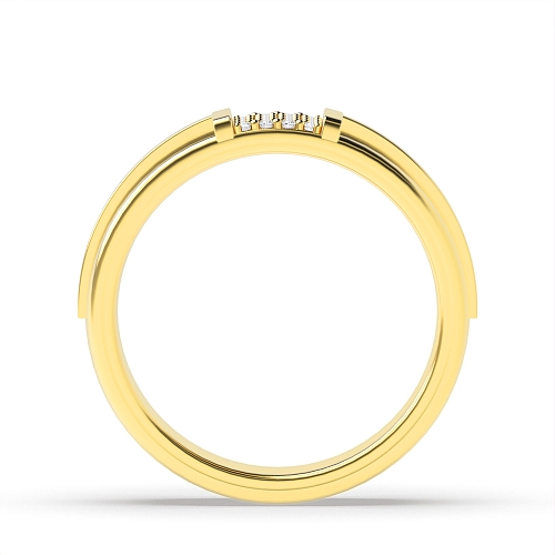 Pave Setting Round Yellow Gold Myst Diamond Rings