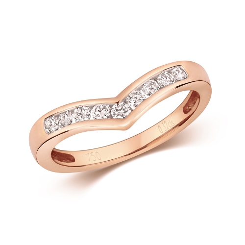 Channel Setting Round Rose Gold Eternity Engagement Rings
