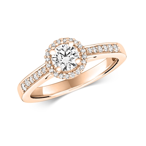 4 Prong Round Rose Gold Resplendent Engagement Rings