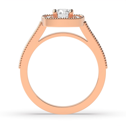 4 Prong Round Rose Gold Orb epoch Halo Engagement Rings