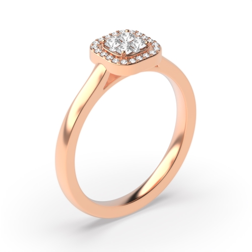 Pave Setting Round Rose Gold Whispergentleman Halo Engagement Rings