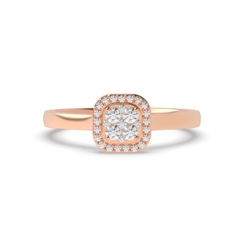 Pave Setting Round Rose Gold Whispergentleman Halo Engagement Rings