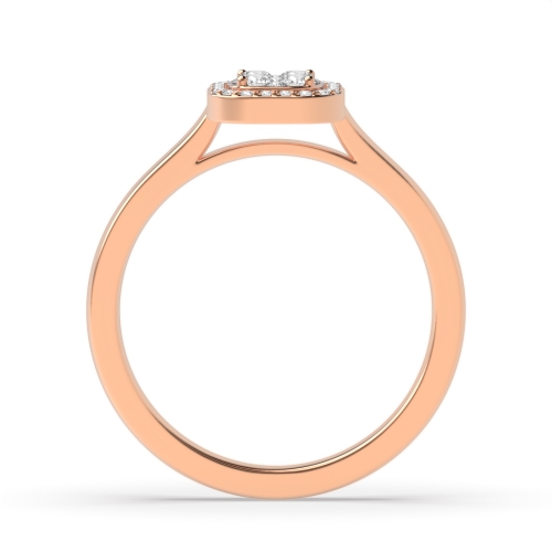 Pave Setting Round Rose Gold Whispergentleman Halo Engagement Rings