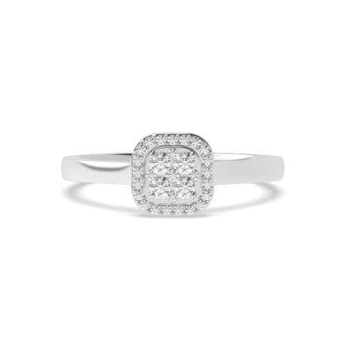 Pave Setting Round WhisperGentleman Moissanite Halo Diamond Ring