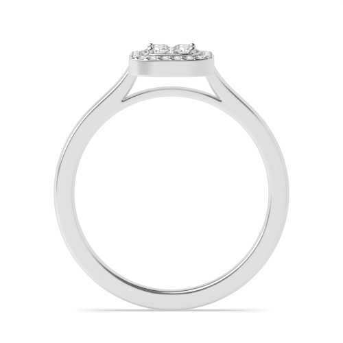 Pave Setting Round WhisperGentleman Moissanite Halo Diamond Ring