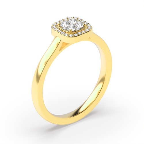 Pave Setting Round Yellow Gold Whispergentleman Engagement Rings
