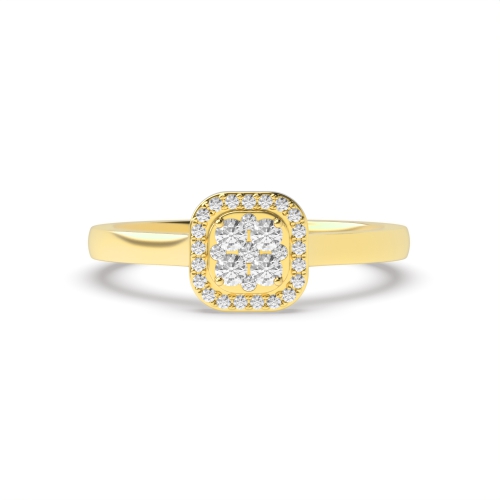 Pave Setting Round Yellow Gold Whispergentleman Engagement Rings