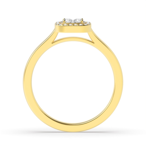 Pave Setting Round Yellow Gold Whispergentleman Engagement Rings