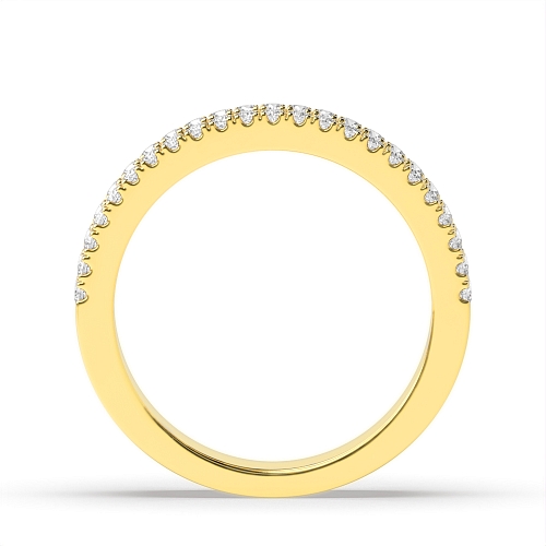 Channel Setting Round/Baguette Yellow Gold Unique Eternity Diamond Rings