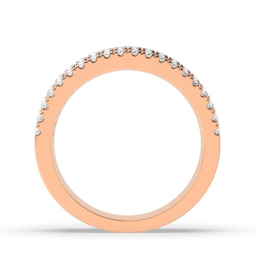 Channel Setting Round/Baguette Rose Gold Shining Eternity Diamond Rings