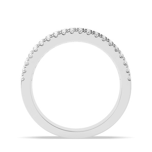 Channel Setting Round/Baguette Shining Half Eternity Diamond Rings