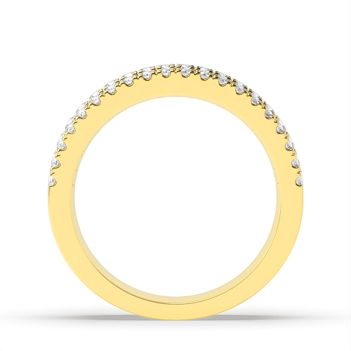 Channel Setting Round/Baguette Yellow Gold Shining Eternity Diamond Rings