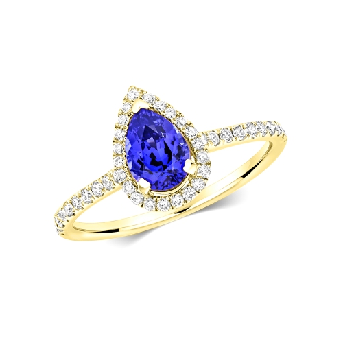 Prong Pear Yellow Gold Dreamlike Lab Grown Diamond Engagement Rings
