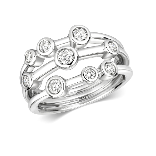 Bezel Setting Round Vault Eternity Engagement Rings
