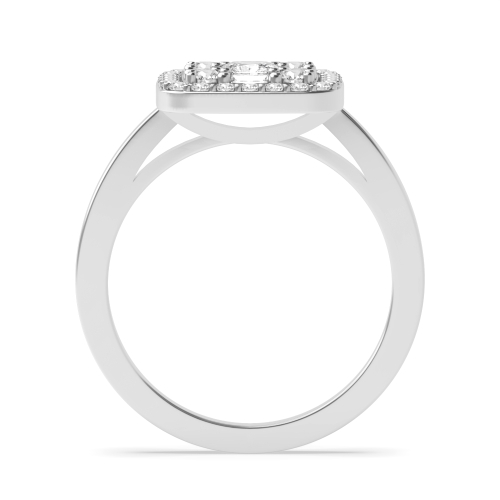 4 Prong Princess/Baguette TanzaniteWhisper Halo Engagement Ring