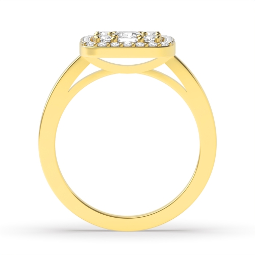 4 Prong Princess/Baguette Yellow Gold Tanzanitewhisper Engagement Rings