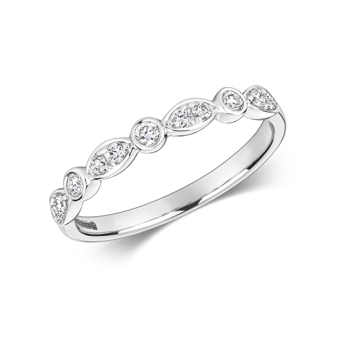 Bezel Setting Round Eternity Diamond Rings