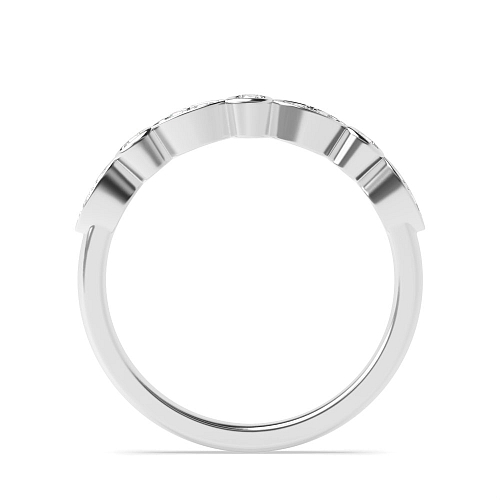 Bezel Setting Round Marquise shaped alternate Half Eternity Diamond Rings