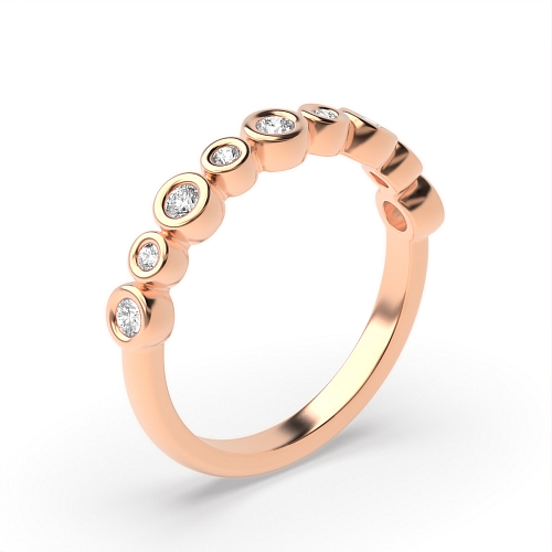 Bezel Setting Round Rose Gold petite Eternity Wedding Rings & Bands