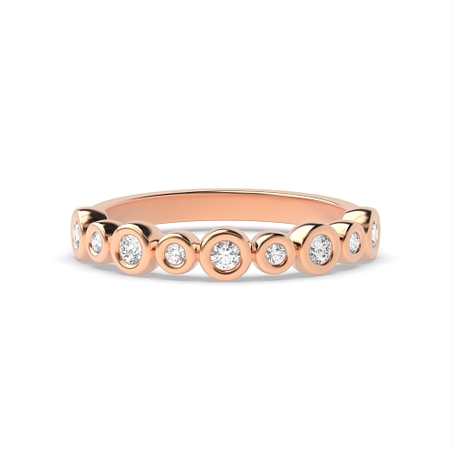 Bezel Setting Round Rose Gold petite Eternity Wedding Rings & Bands