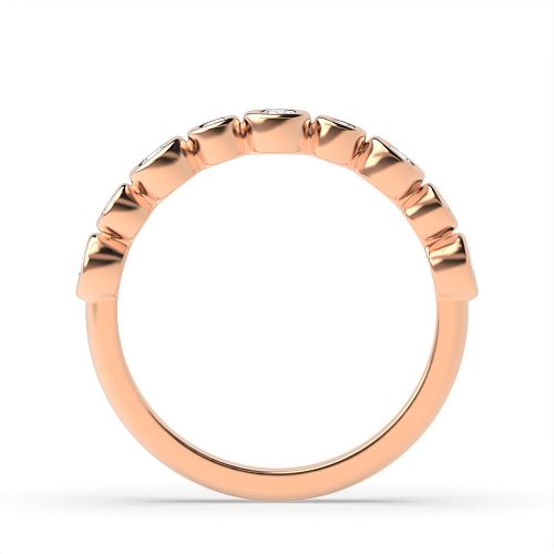 Bezel Setting Round Rose Gold petite Eternity Wedding Rings & Bands