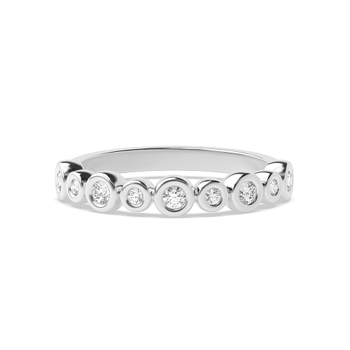 Bezel Setting Round petite Naturally Mined Diamond Eternity Wedding Rings & Bands