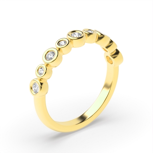 Bezel Setting Round Yellow Gold petite Eternity Wedding Rings & Bands