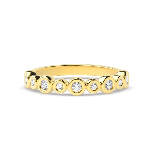 Bezel Setting Round Yellow Gold petite Eternity Wedding Rings & Bands