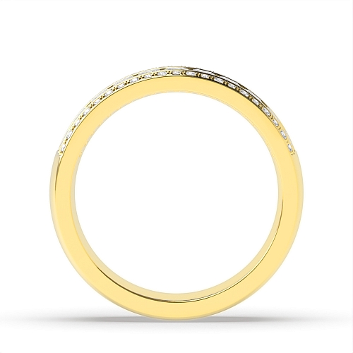 Channel Setting Princess/Round Yellow Gold Dazzling Eternity Diamond Rings