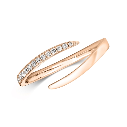 4 Prong Round Rose Gold Open over Eternity Diamond Rings