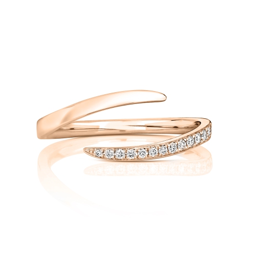 4 Prong Round Rose Gold Open over Eternity Diamond Rings