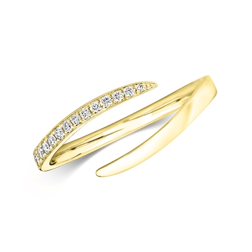 4 Prong Round Yellow Gold Open over Eternity Diamond Rings