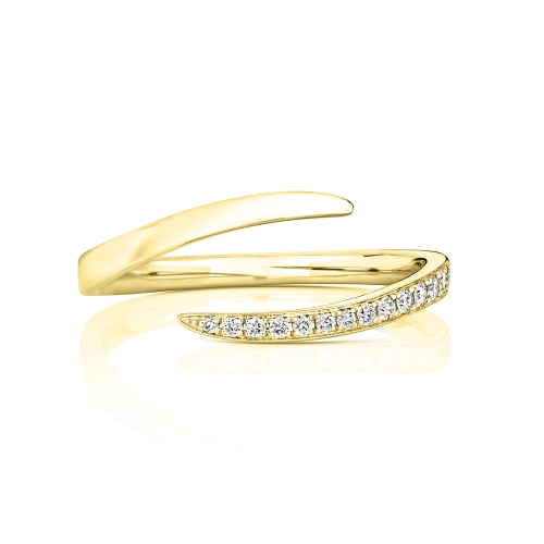 4 Prong Round Yellow Gold Open over Eternity Diamond Rings