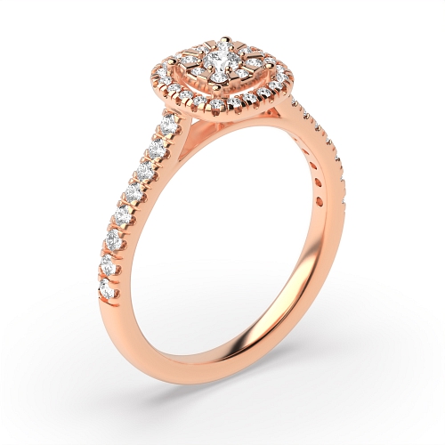 Round Rose Gold Orbit apex Engagement Rings