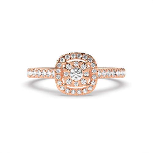 Round Rose Gold Orbit apex Engagement Rings