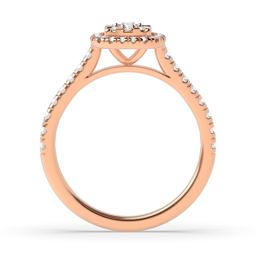 Round Rose Gold Orbit apex Engagement Rings