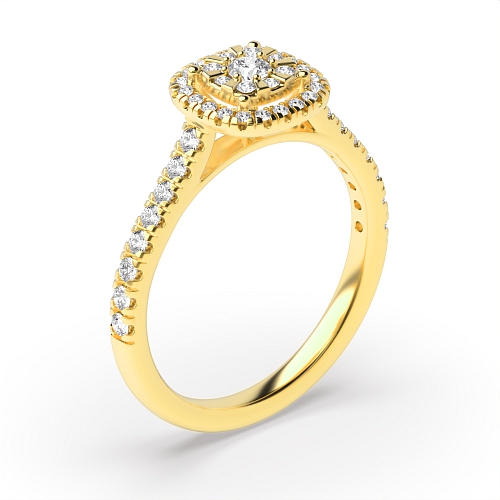 Round Yellow Gold Orbit apex Engagement Rings