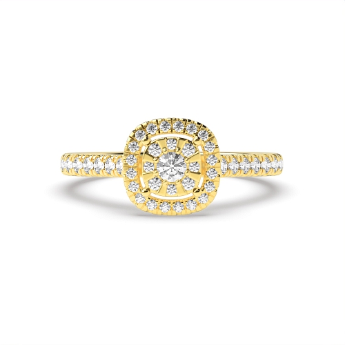 Round Yellow Gold Orbit apex Engagement Rings