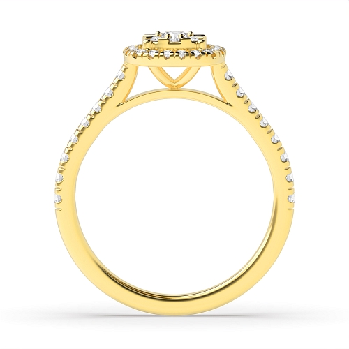 Round Yellow Gold Orbit apex Engagement Rings