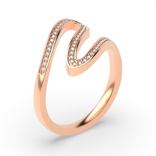 4 Prong Round Rose Gold Spiral zenith Eternity Engagement Rings