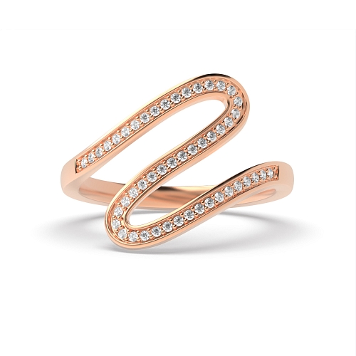 4 Prong Round Rose Gold Spiral zenith Eternity Engagement Rings