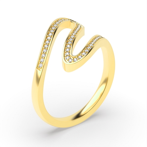 4 Prong Round Yellow Gold Spiral zenith Eternity Engagement Rings