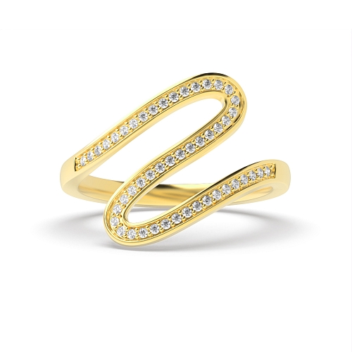 4 Prong Round Yellow Gold Spiral zenith Eternity Engagement Rings