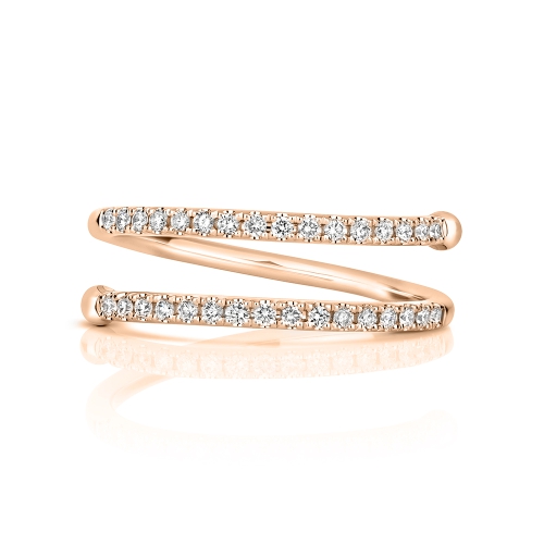 4 Prong Round Rose Gold Cross vertex Eternity Engagement Rings