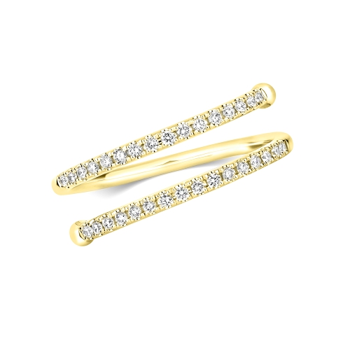 4 Prong Round Yellow Gold Cross vertex Eternity Engagement Rings