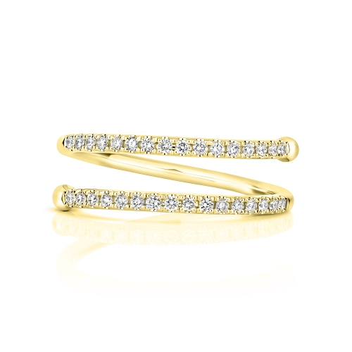 4 Prong Round Yellow Gold Cross vertex Eternity Engagement Rings