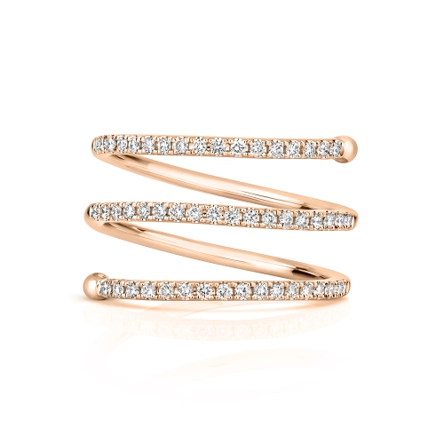 4 Prong Round Rose Gold Couture Eternity Diamond Rings